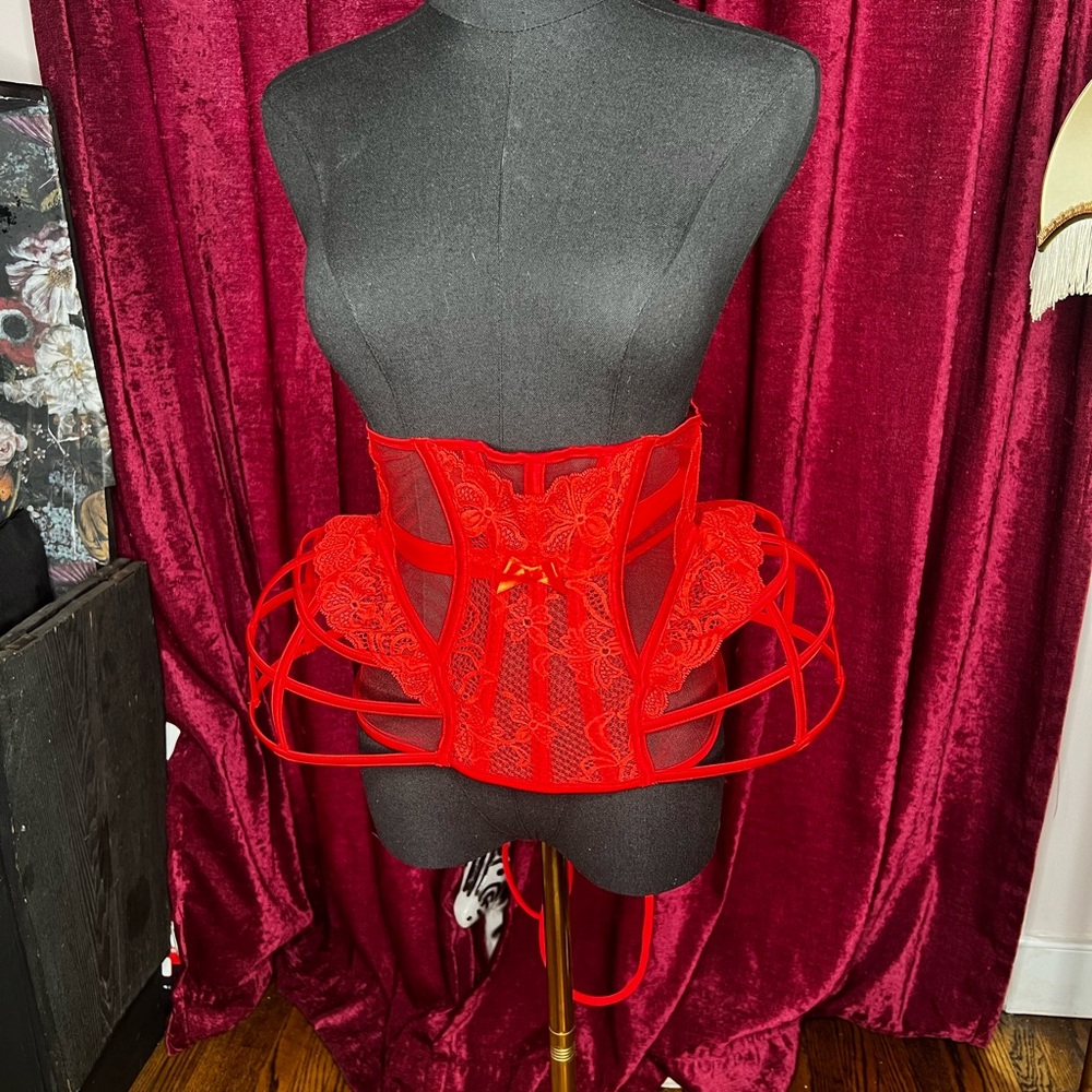 Brand NWT Agent Provocateur Red Rozlyn Waspie size 4